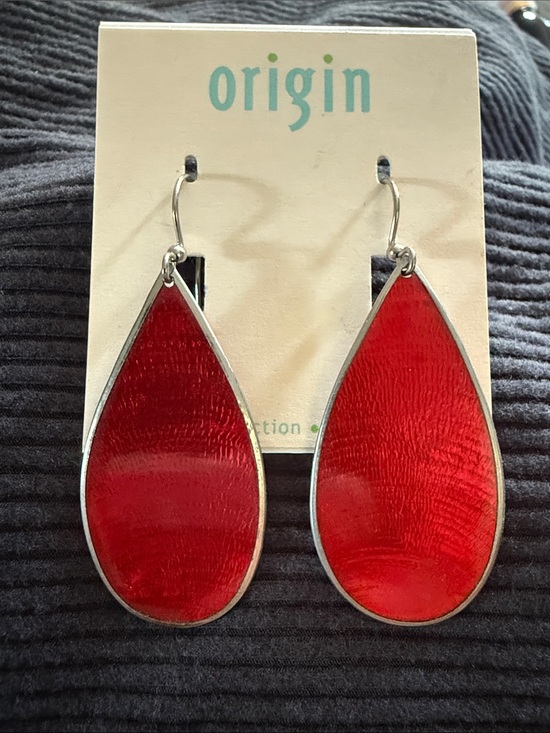 Origins Jewelry - Origins Bold Red Teardrop Dangle Earrings